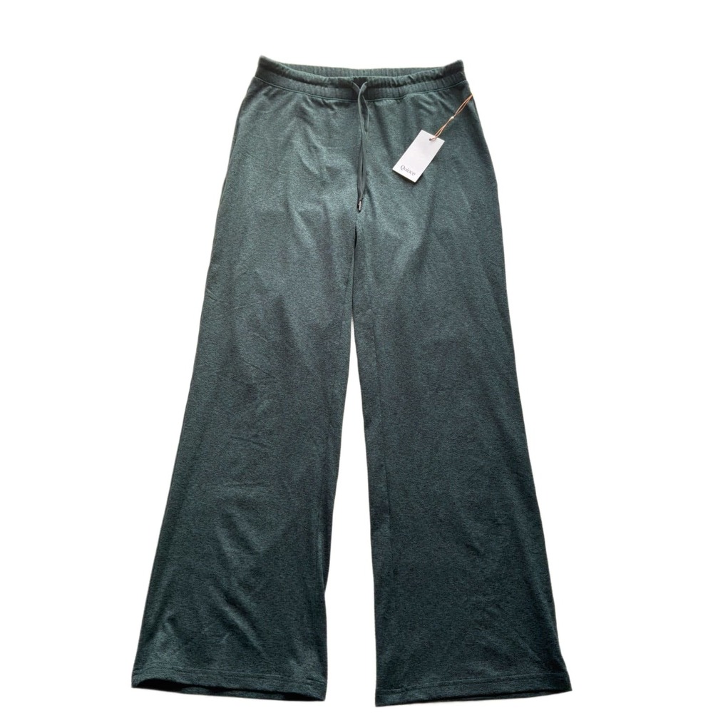 Quince Women's Small Green Heather Wide Leg Lounge Pants Drawstring NWT